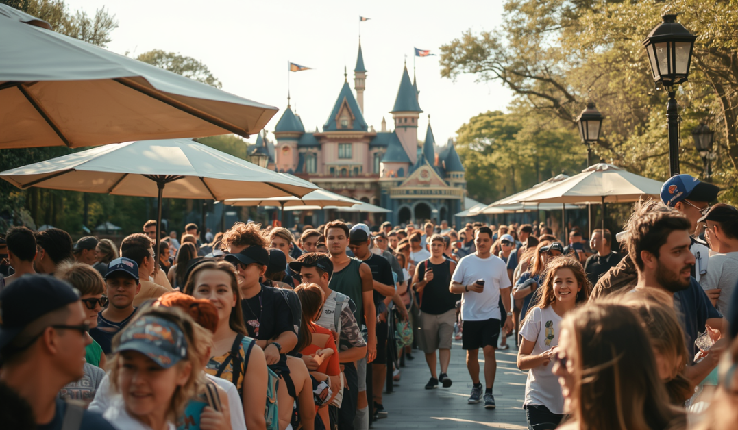 Crowded theme park