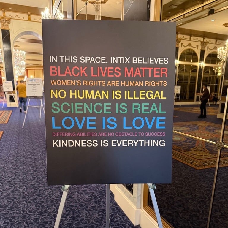 A display board that reads 