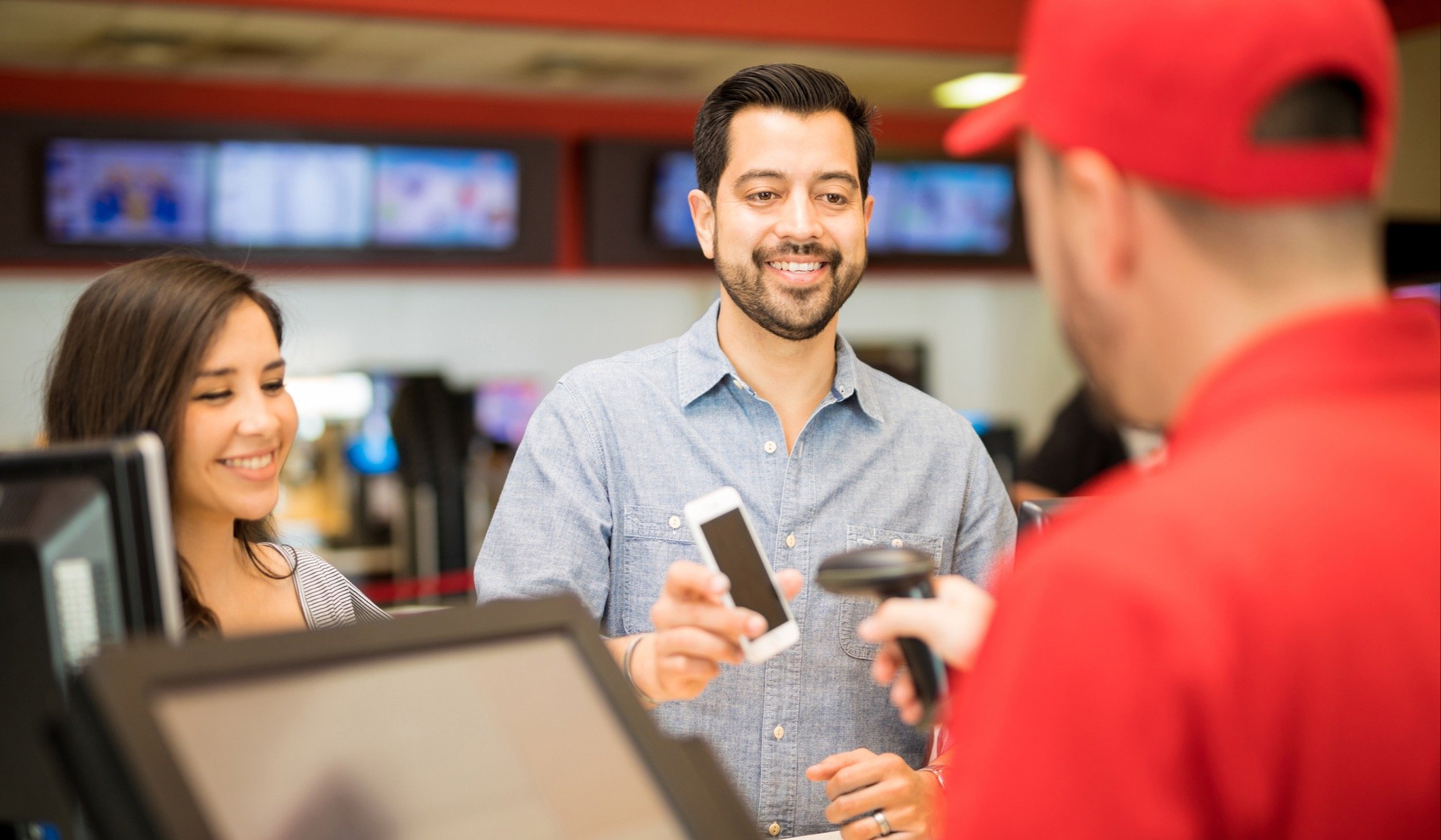 Man presenting mobile e-ticket